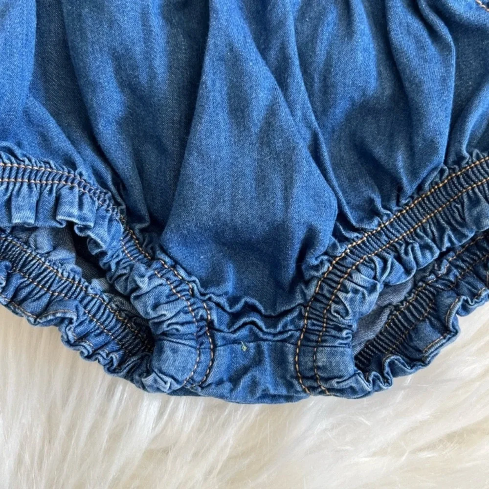 Cat & Jack Denim Diaper Cover with Bow